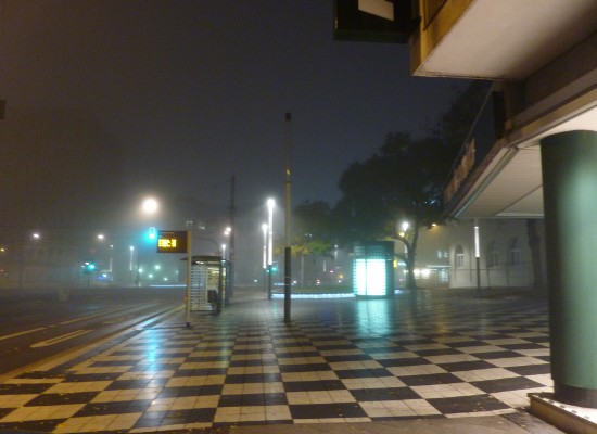 Kassel Scheidemannplatz im Nebel